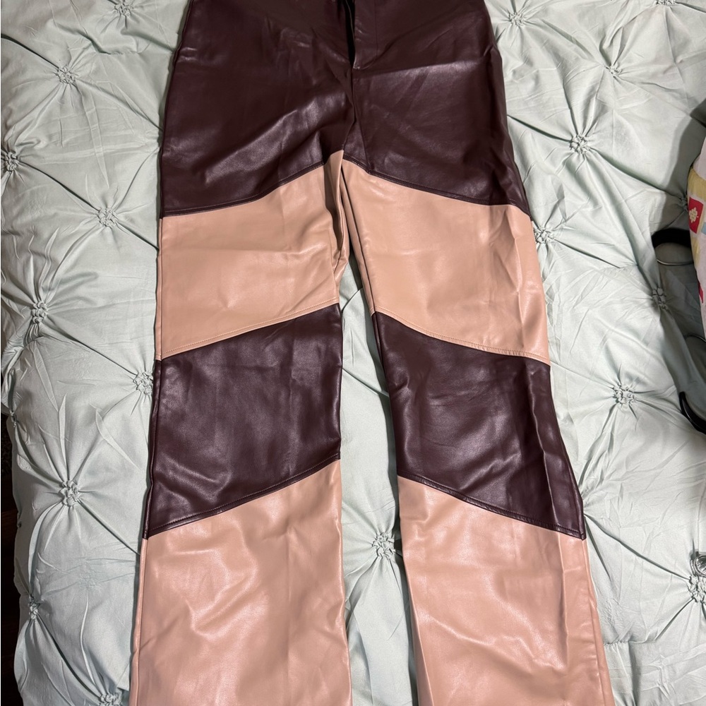 Nasty Gal Two-Tone Leather Pants